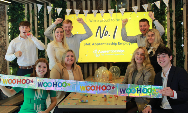 DJH ranked number 1 in the Top 50 SME Apprenticeship Employers 2024